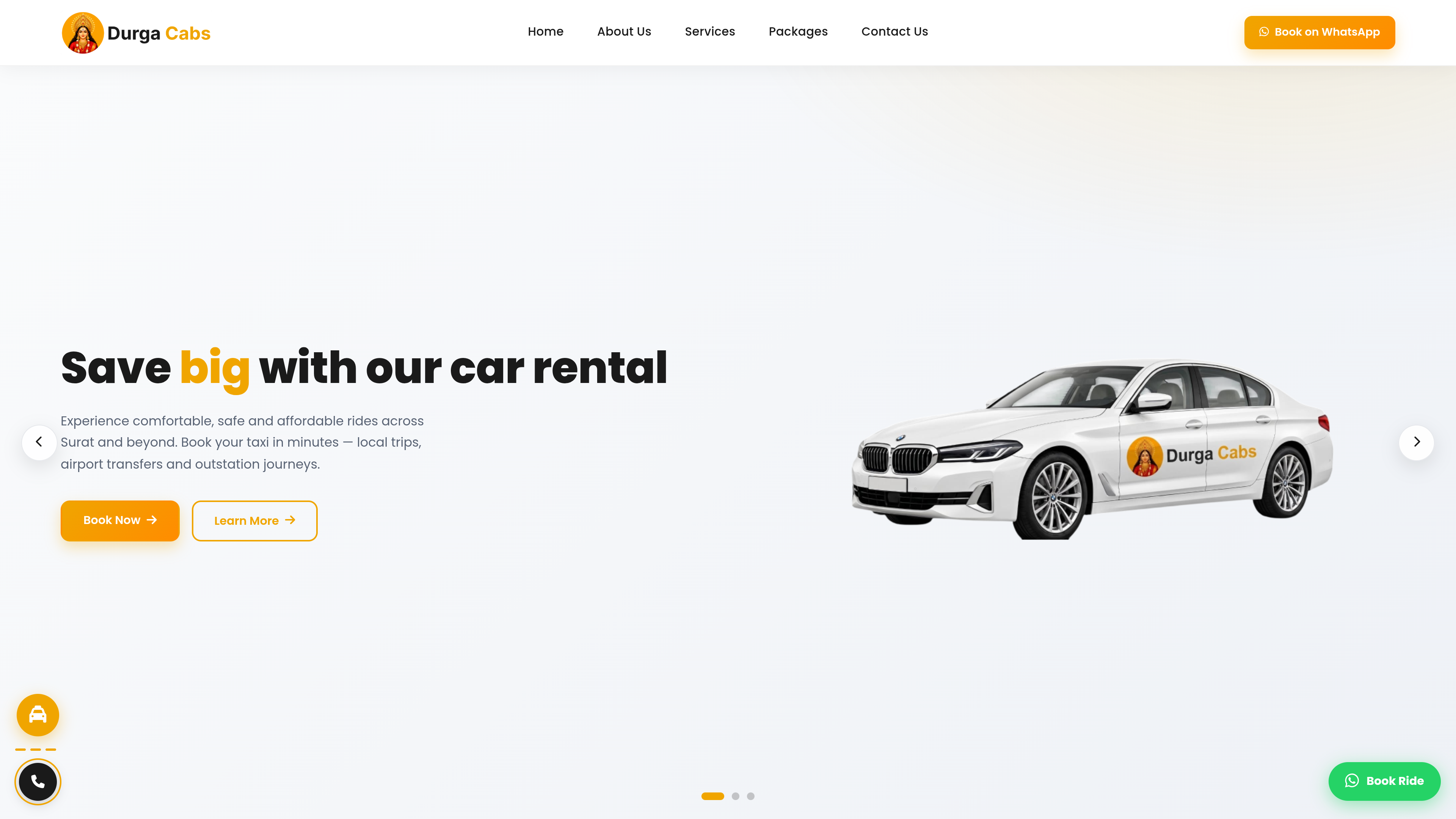 Shree Durga Cab: Reliable Taxi Booking Service mockup